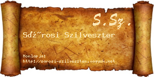 Sárosi Szilveszter névjegykártya