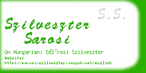 szilveszter sarosi business card